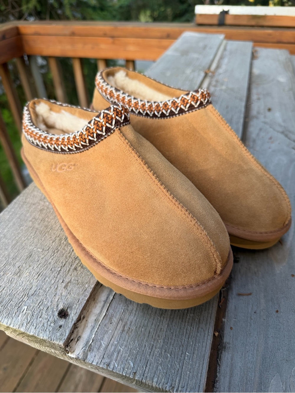 UGG Men’s Tasman Suede Shearling Slipper - Chestnut